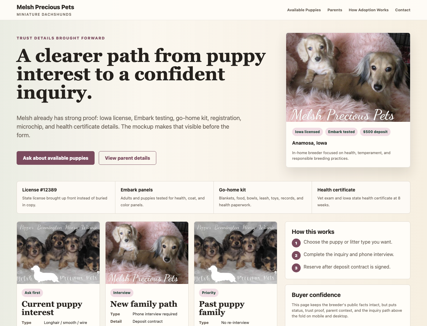 Melsh Precious Pets puppy gallery direction
